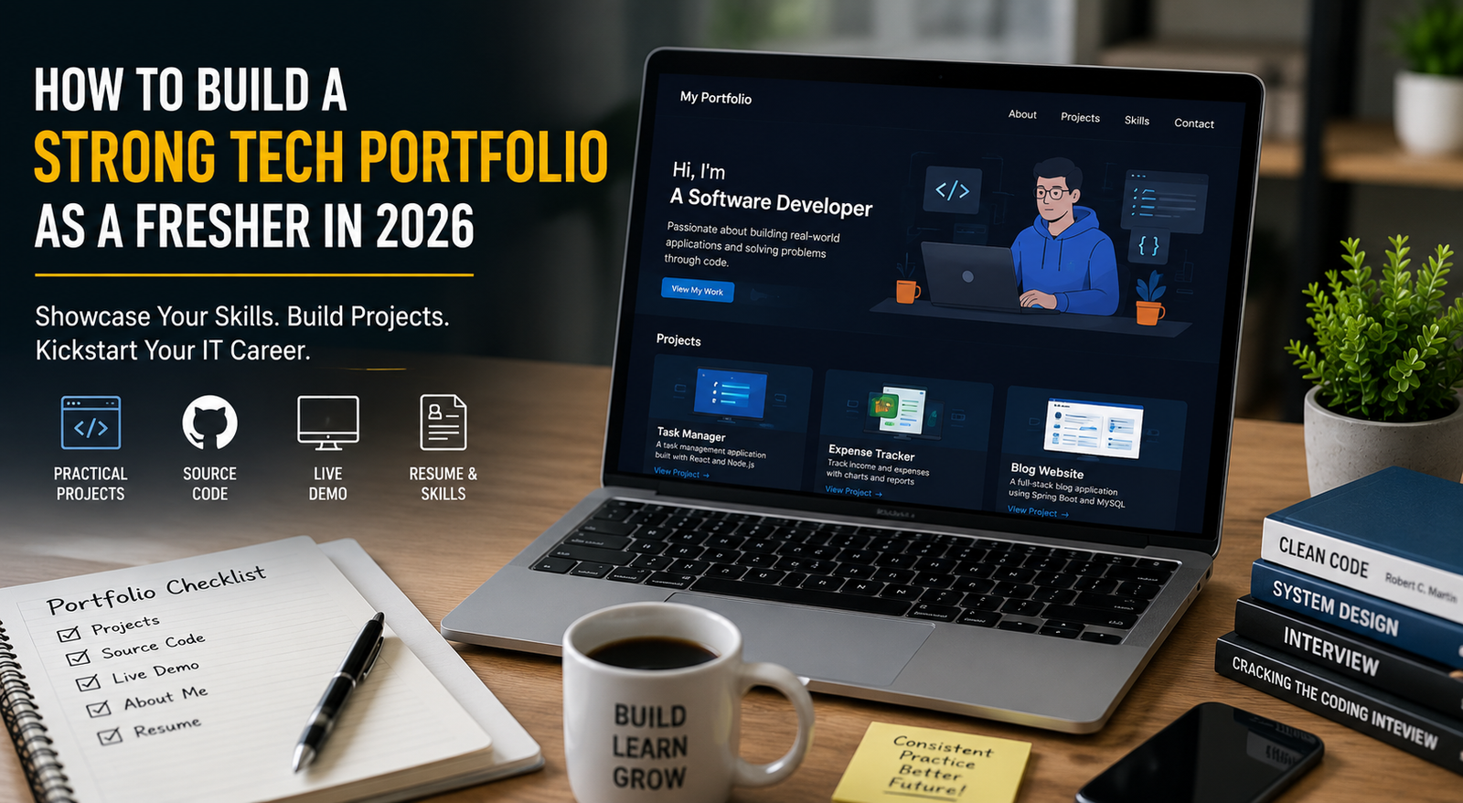 How to Build a Strong Tech Portfolio as a Fresher in 2026